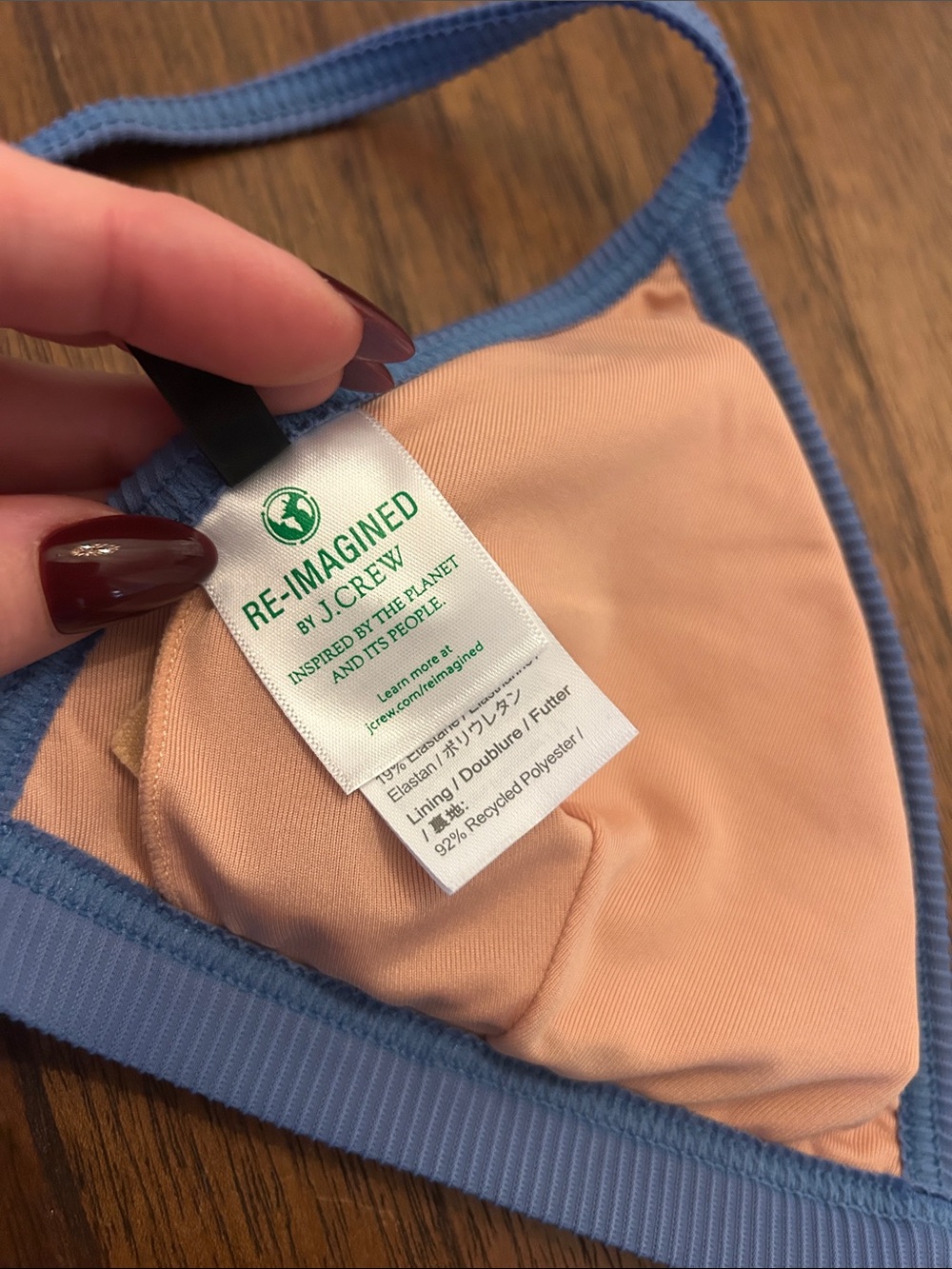 J. Crew Periwinkle Ribbed Triangle Bikini Set - Picture 3 of 6